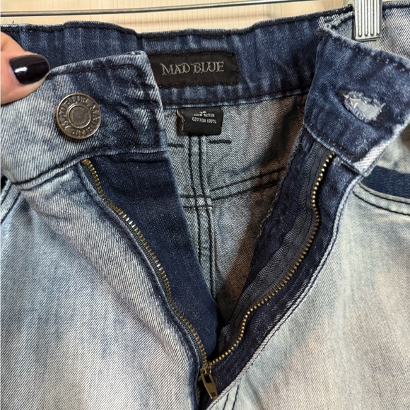 Mad Blue Distressed Denim Men’s Shorts Size 36 100% Cotton - Picture 11 of 12